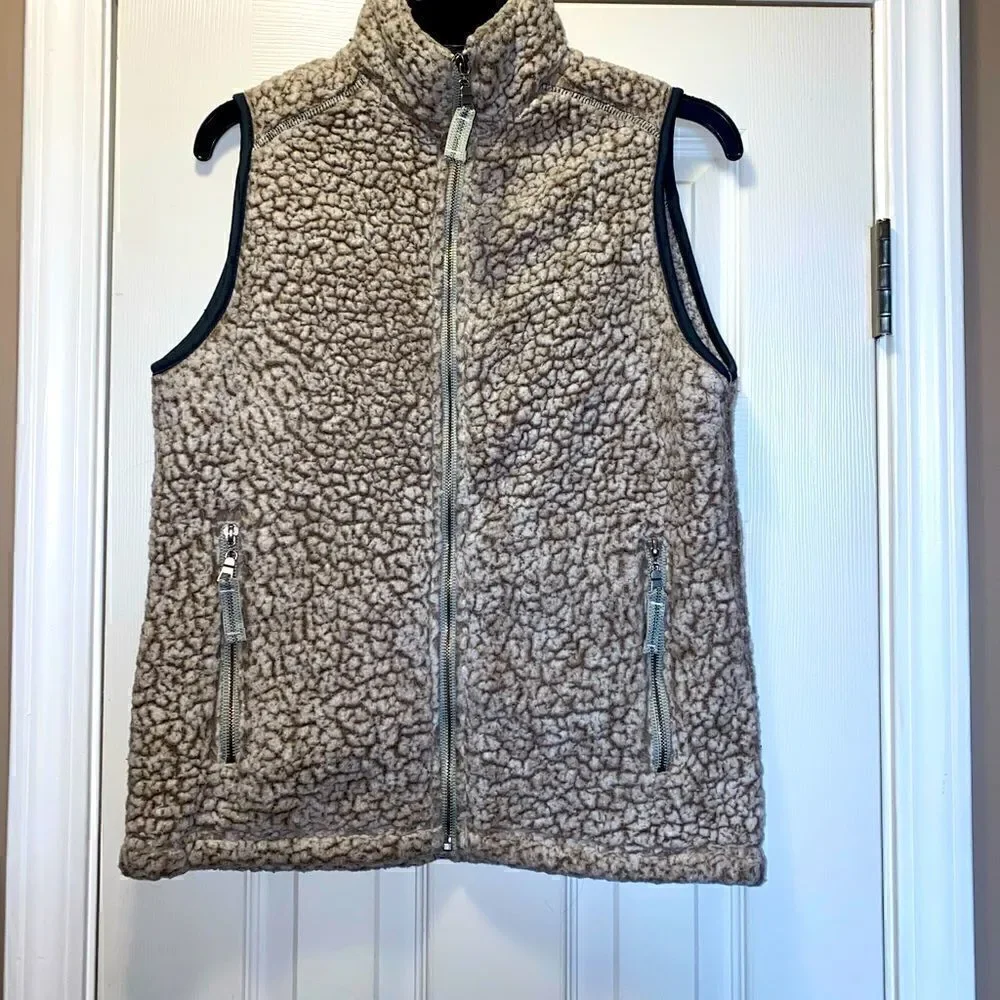 Women’s J. America Brown Fuzzy Vest size: Small
